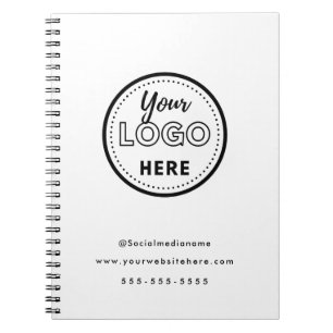 Caderno Espiral Logotipo de Promo Branco Minimalista de Marcas Pro