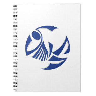 Caderno Espiral Logótipo do Abstrato do peixe azul