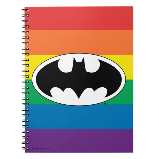 Caderno Espiral Logotipo do Batman Rainbow (Frente)
