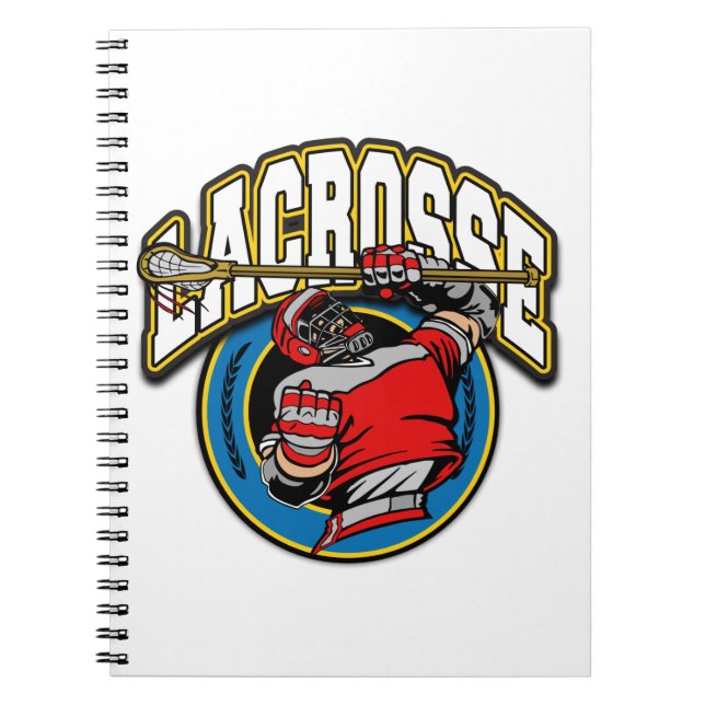 Caderno Espiral Logotipo do Lacrosse dos homens (Frente)