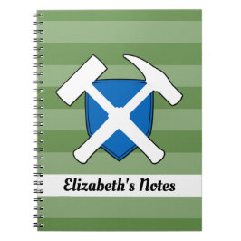 Caderno Espiral Logotipo do Rock Hammer e da bandeira escocesa