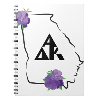 Caderno Espiral Logotipo do triângulo preto do Georgia Alpha Delta