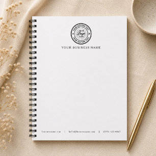 Caderno Espiral Logotipo Empresarial Cabeçalho Branco