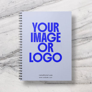 Caderno Espiral Logotipo Empresarial Escolar Foto Azul Periwinkle