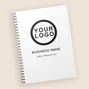 Caderno Espiral Logotipo Empresarial Moderno Branco 