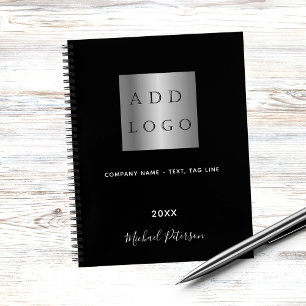 Caderno Espiral Logotipo empresarial nome em letra cursiva preto b