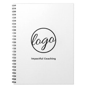 Caderno Espiral Logotipo Empresarial Personalizado Preto e Branco