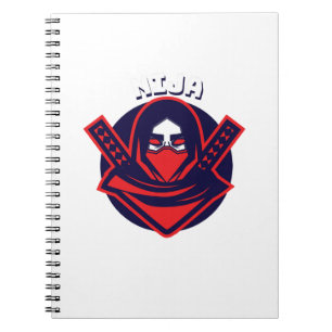 Caderno Espiral Logotipo Ninja – Emblema de Guerreiro Ousado