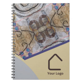 Caderno Espiral Logotipo ou código QR de acentos modernos simples