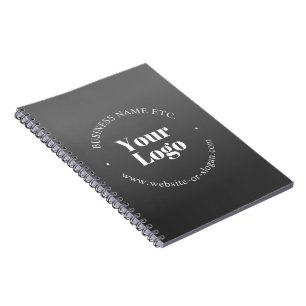 Caderno Espiral Logotipo ou Design da sua empresa e texto editável