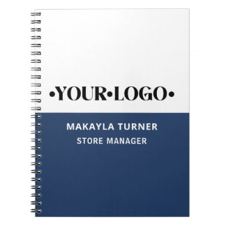 Caderno Espiral Logotipo Personalizado Azul