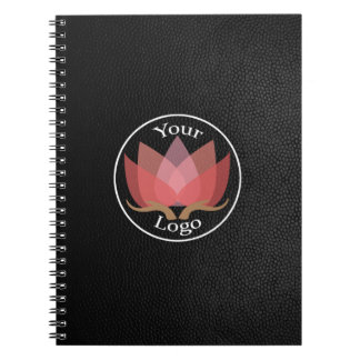 Caderno Espiral LOGOTIPO Personalizado De Couro Preto