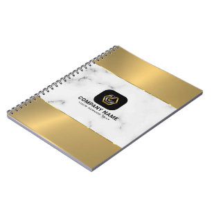 Caderno Espiral Logotipo personalizado de textura de ouro Merble e