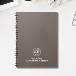 Caderno Espiral Logotipo Personalizado Minimalista Moderno Bege Em