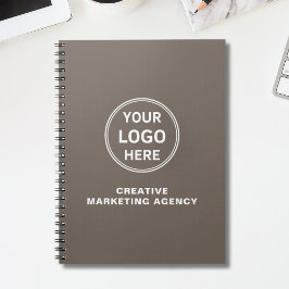 Caderno Espiral Logotipo Personalizado Moderno Bege Empresa