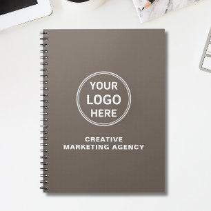 Caderno Espiral Logotipo Personalizado Moderno Bege Empresa