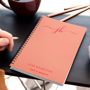 Caderno Espiral Logotipo Personalizado Monograma Rótulo Nome
