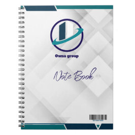 Caderno Espiral Logotipo & QR CODE fundo branco