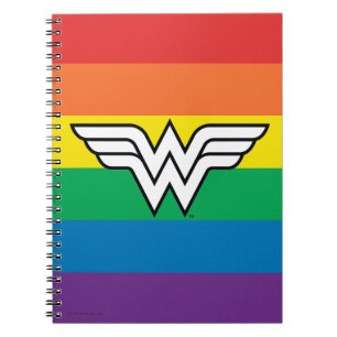 Caderno Espiral Logotipo Rainbow para Mulher Maravilha