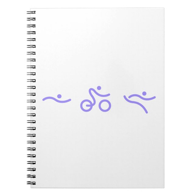 Caderno Espiral Logotipo roxo leve do Triathlon (Frente)