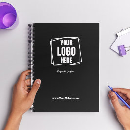 Caderno Espiral Logotipo simples para empresas Promocional preto