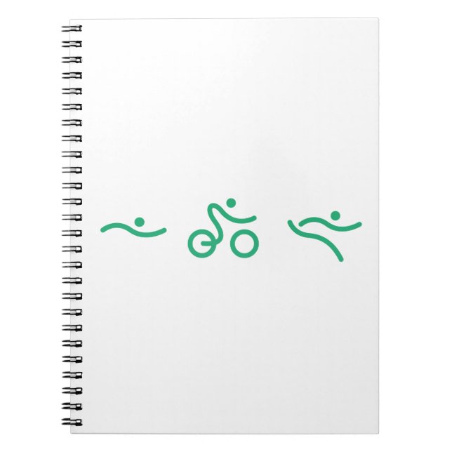 Caderno Espiral Logotipo verde do Triathlon (Frente)