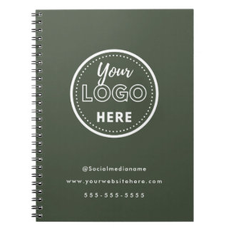 Caderno Espiral Logotipo Verde Floresta Minimalista de Marcas Prof