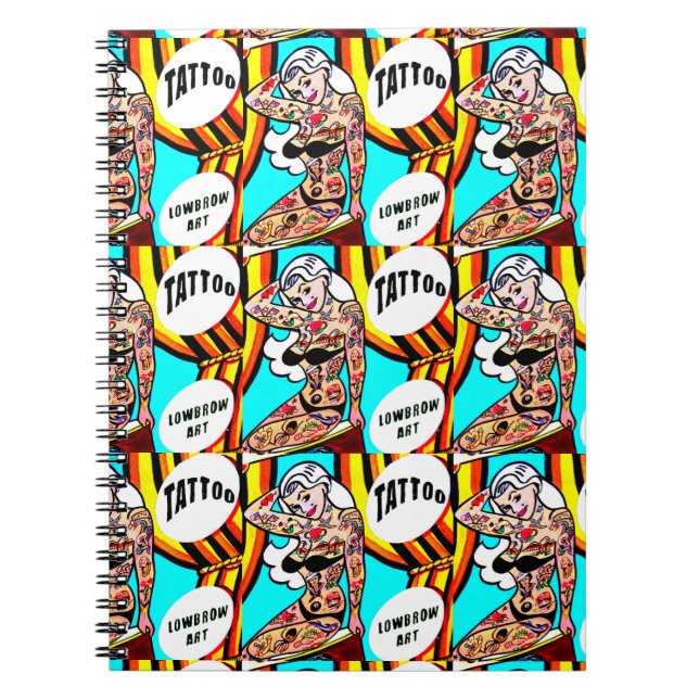 Caderno Espiral loiras com notebook tatuado (Frente)