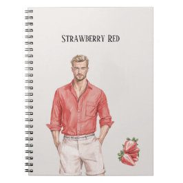 Caderno Espiral Loiro Masculino Topo Vermelho Morango