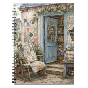 Caderno Espiral Loja de Colchas French Cottagecore Aquarela