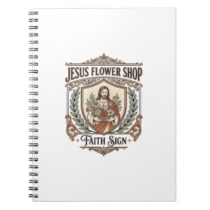 Caderno Espiral Loja de Flores Jesus Sinal de Fé Loja de Flores Je