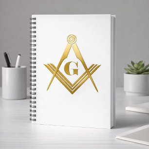 Caderno Espiral Loja Maçônica Letra G Dourada