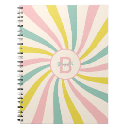 Caderno Espiral 'Lollypop Vibes', redemoinho pastel retrô 