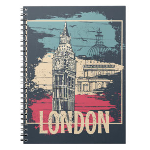 Caderno Espiral London Big Ben: Poster de tipografia