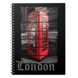 Caderno Espiral London Phone Box Vintage Souvenir