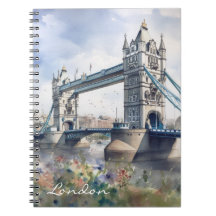 London Tower Bridge Viagem Watercolor
