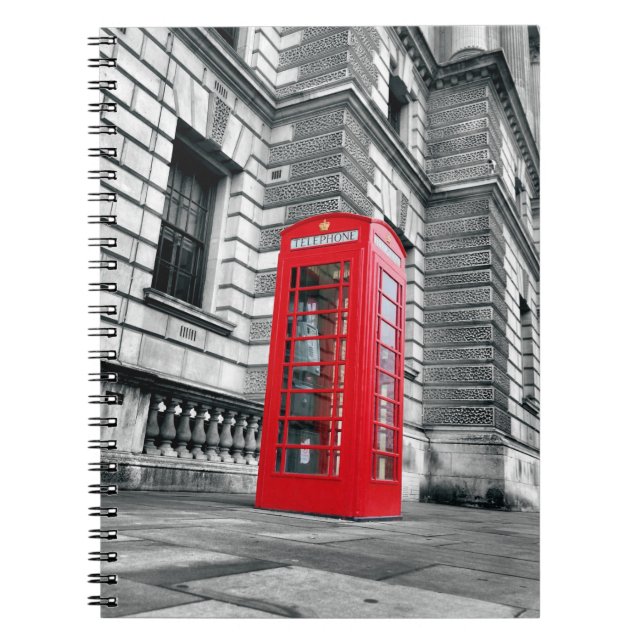 Caderno Espiral Londres - Red Phone Box - (Frente)