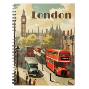 Caderno Espiral Londres Vintage Big Ben Texto Personalizado