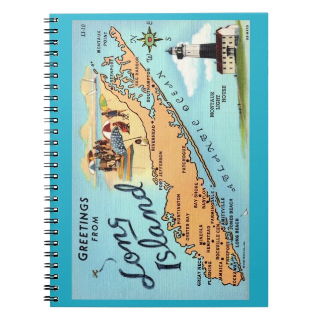 Caderno Espiral Long Island NY  Spiral Notebook (Frente)