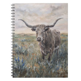 Caderno Espiral "Longhorn" pintado à mão