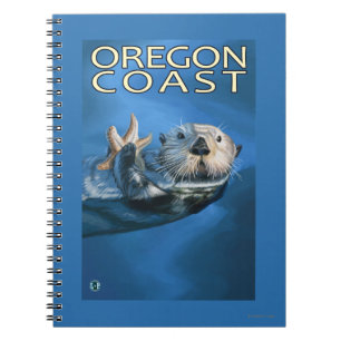 Caderno Espiral Lontra de mar da costa de Oregon
