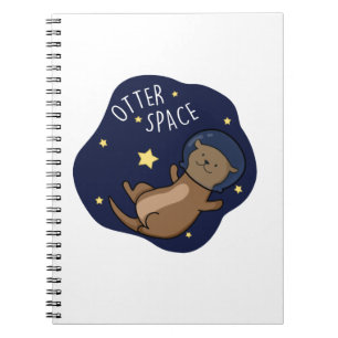 Caderno Espiral Lontra Espaço Astronauta Lontra Engraçado Trocadil