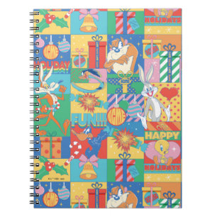 Caderno Espiral LOONEY TUNES™   Happy Holidays Christmas Pattern
