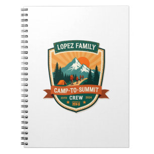 Caderno Espiral Lopez Family Acampamento-Para-Cume Equipe Vintage 
