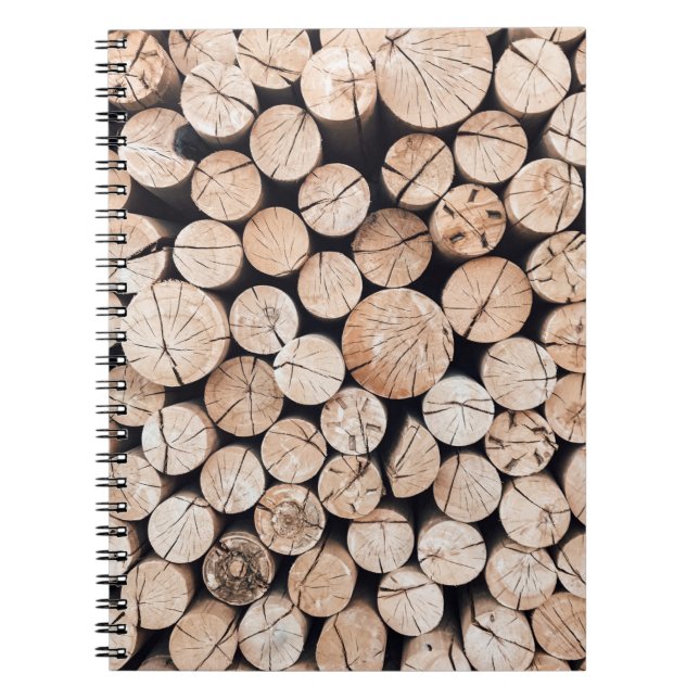 Caderno Espiral Lote de madeira marrom (Frente)