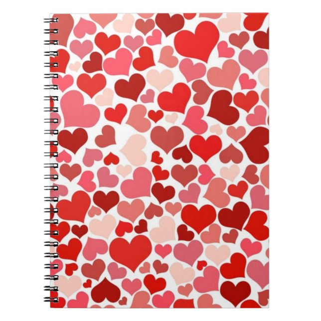 Caderno Espiral Lots of Love Hearts Mosaic Pattern (Frente)