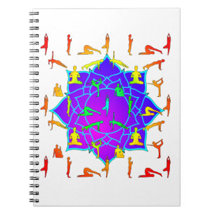 Caderno Espiral Lotus Flower Com Yoga Poses