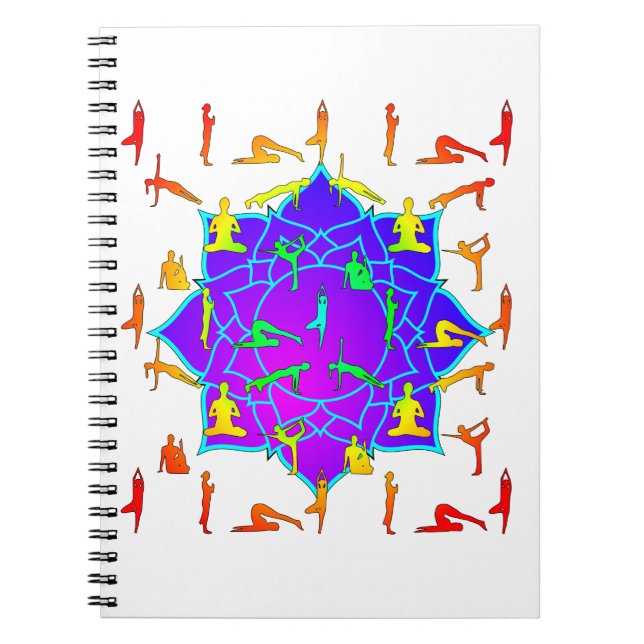 Caderno Espiral Lotus Flower Com Yoga Poses (Frente)