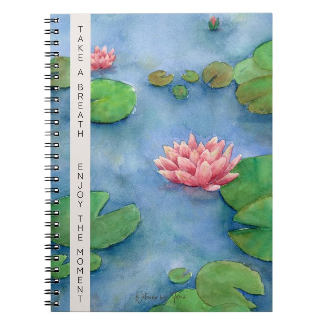 Caderno Espiral Lotus Flower Watercolor (Frente)