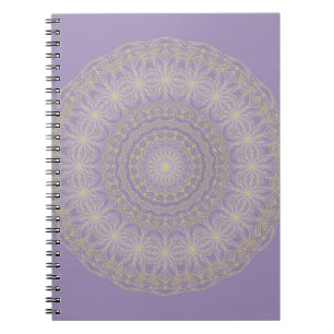 Caderno Espiral Lotus Mandala em Lilac e Dourado
